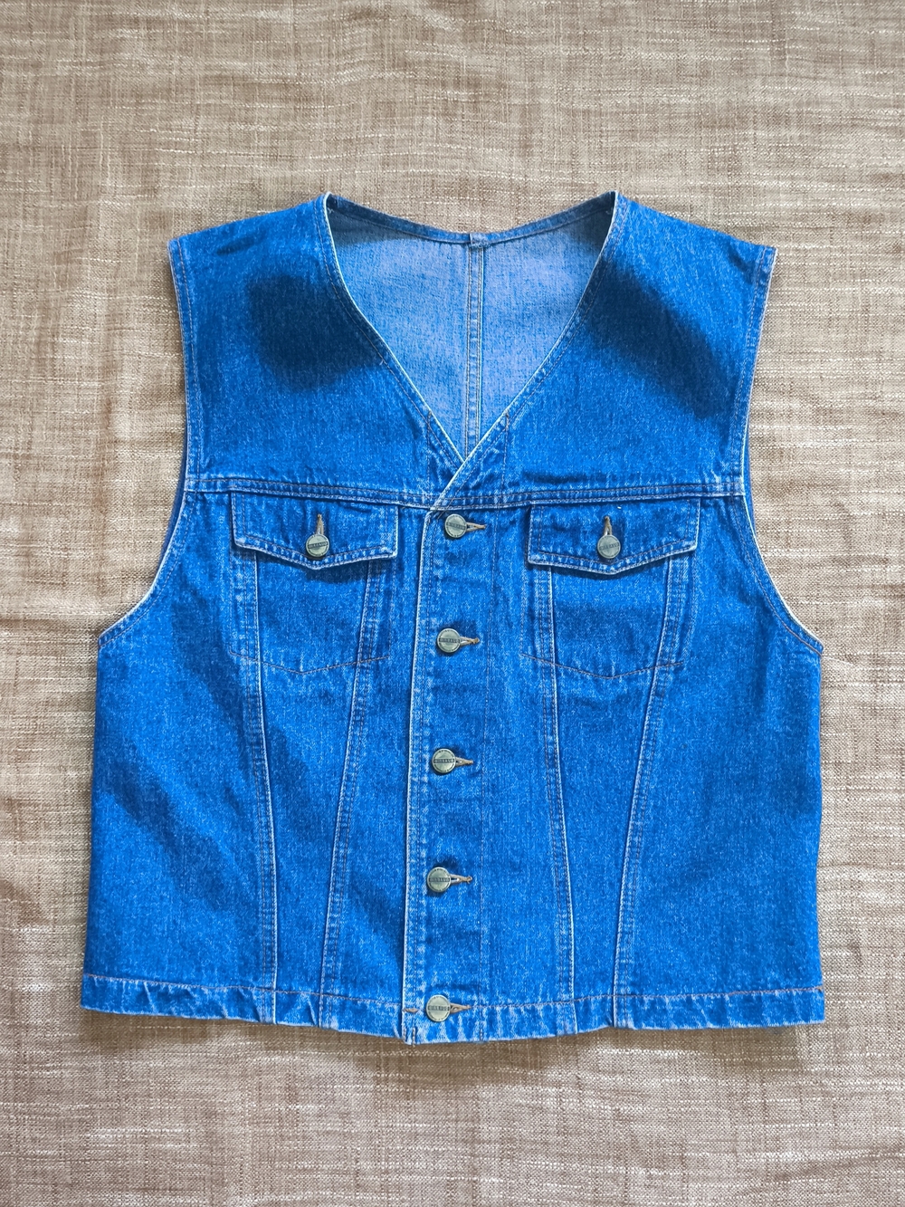 Vintage 80-90s Marithe Francois Girbaud Vest Adult Blue Denim Vest Size Medium